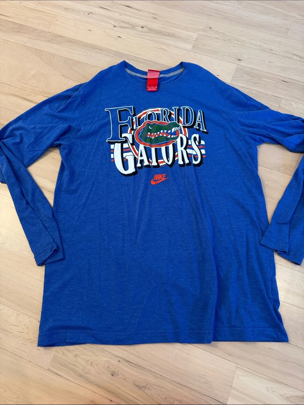 Nike Florida Gators NCAA T-Shirt Men's  Blue Long Sleeve Football Logo-XL